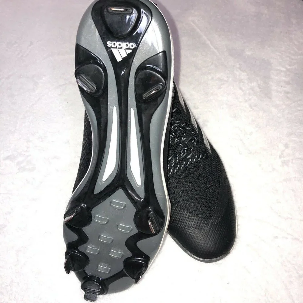 Mens Adidas PowerAlley 5 Men's Baseball Cleats Size 14 US Black Metal B39181 New